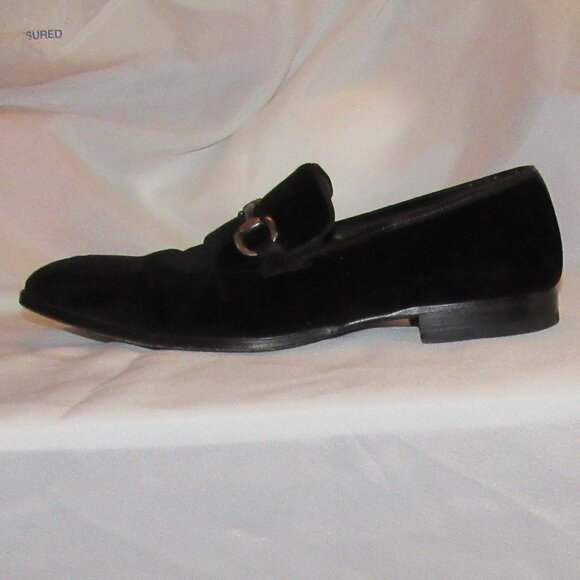 Mezlan Black Suede Silver Horsebit Loafers Size 10.5 M Excellent Pre-Owned Cond - Picture 8 of 12